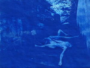 Cyanotypie vom Negativ 12x18 cm (aus der Serie Prießnixen)